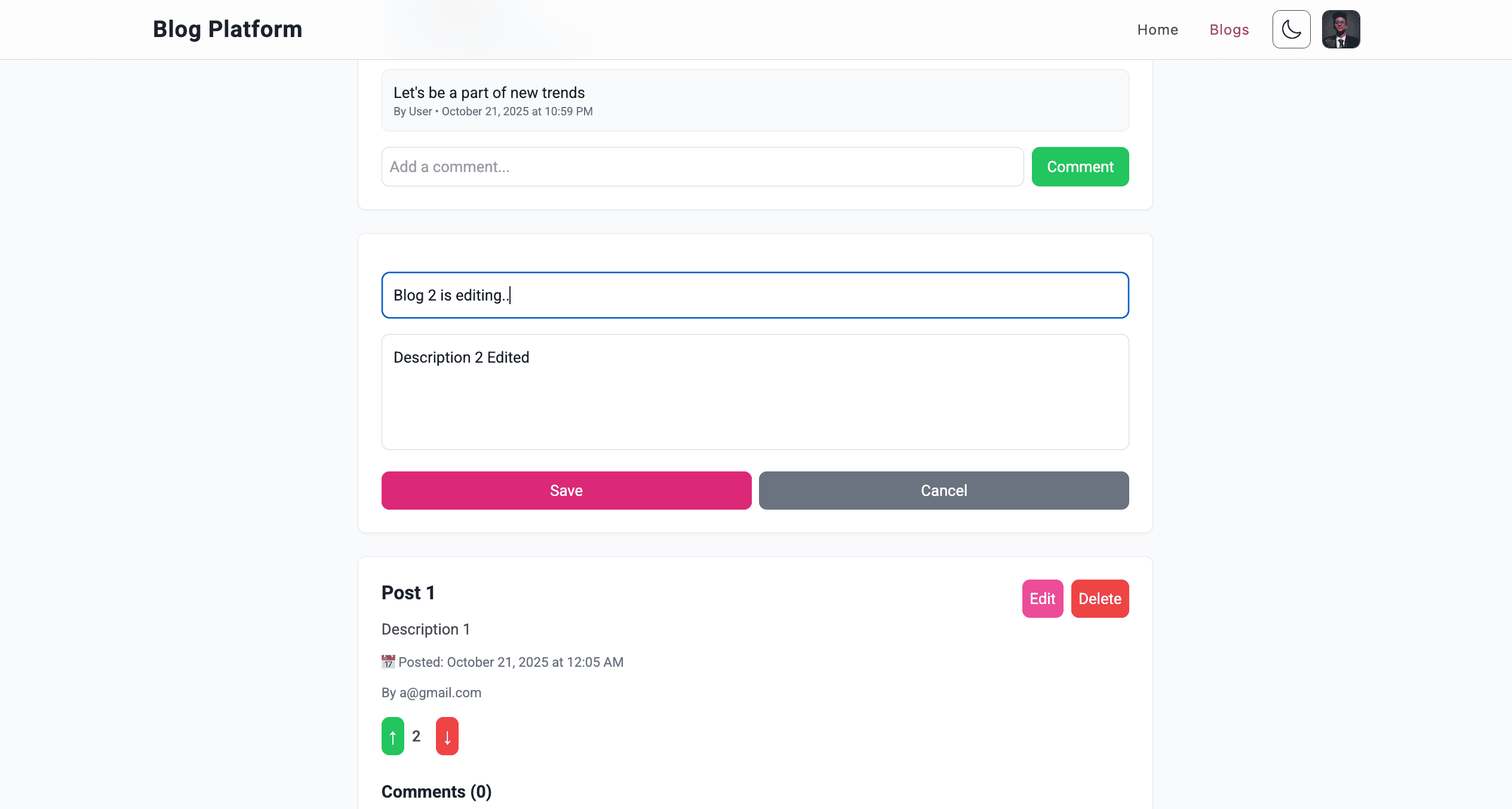 Edit and Delete Posts image 1