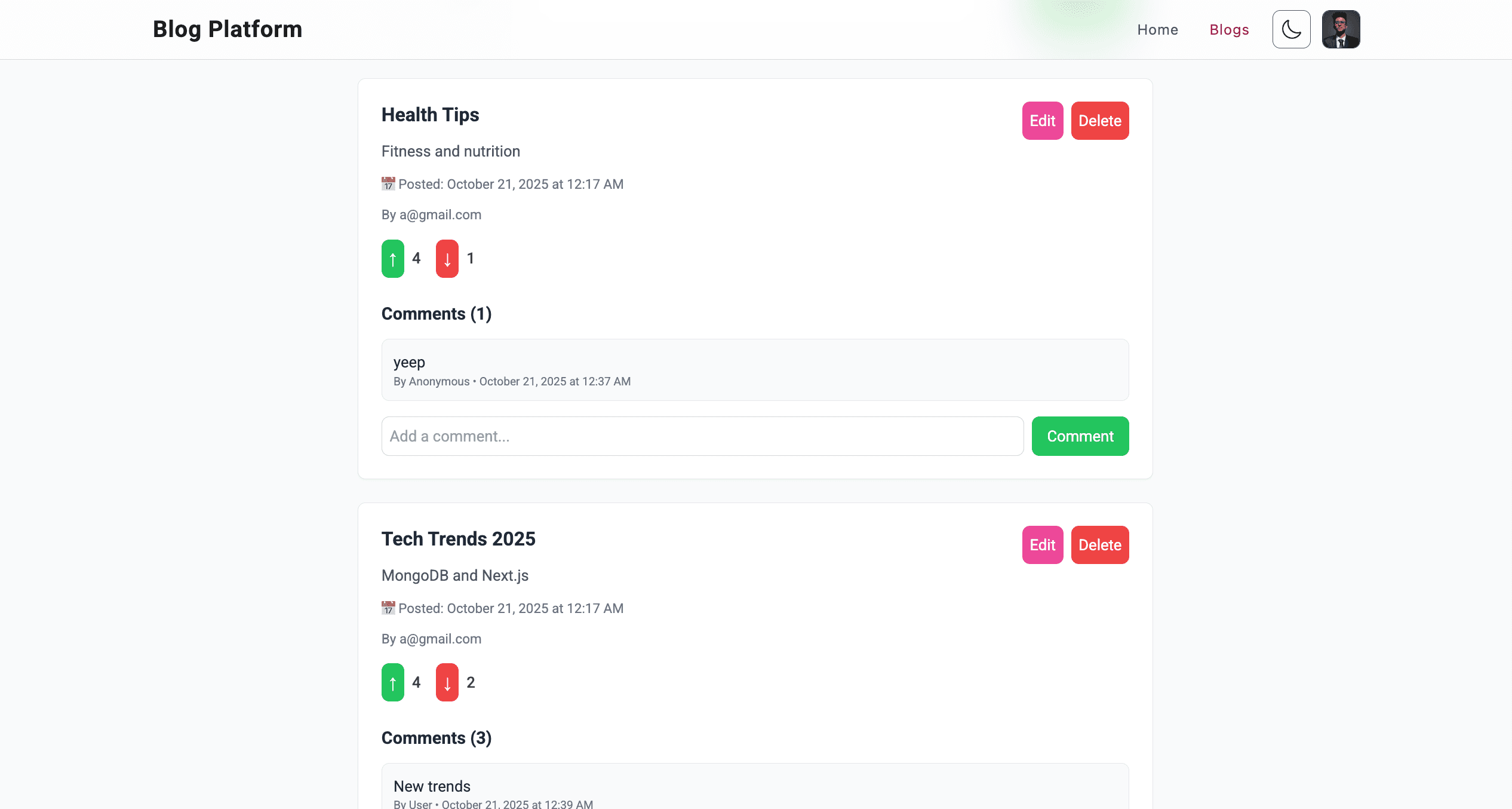 Upvote/Downvote Posts image 1