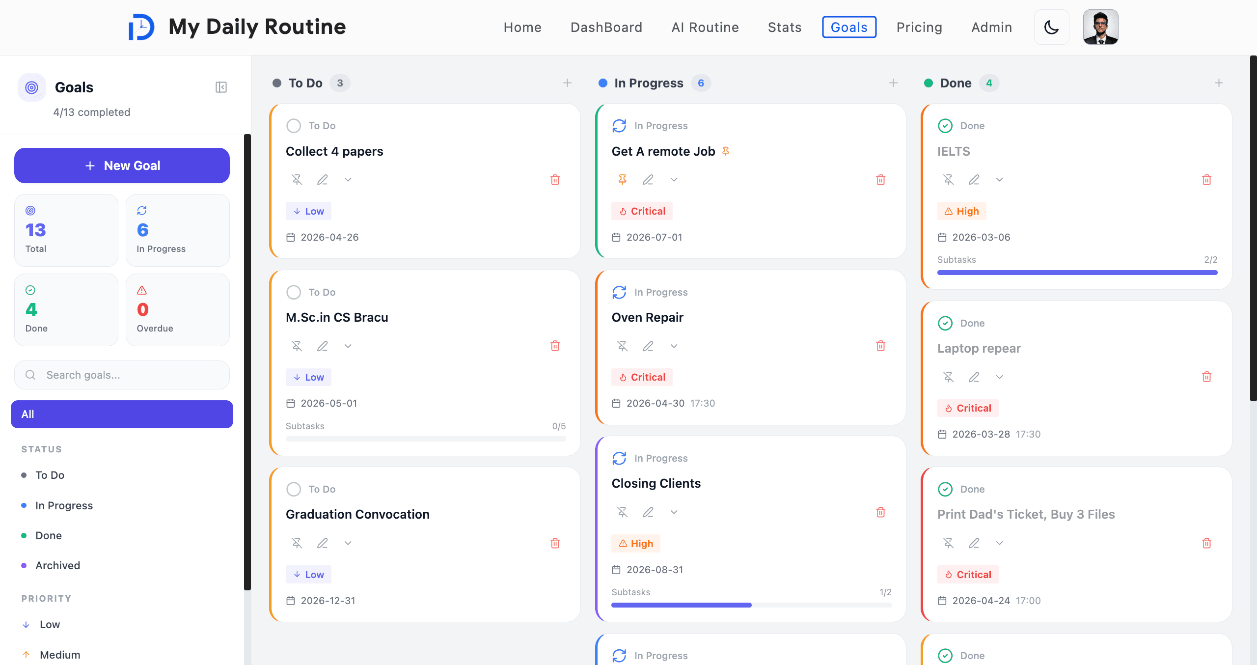Goals — Subtasks, Priorities, and Timeline Integration image 1