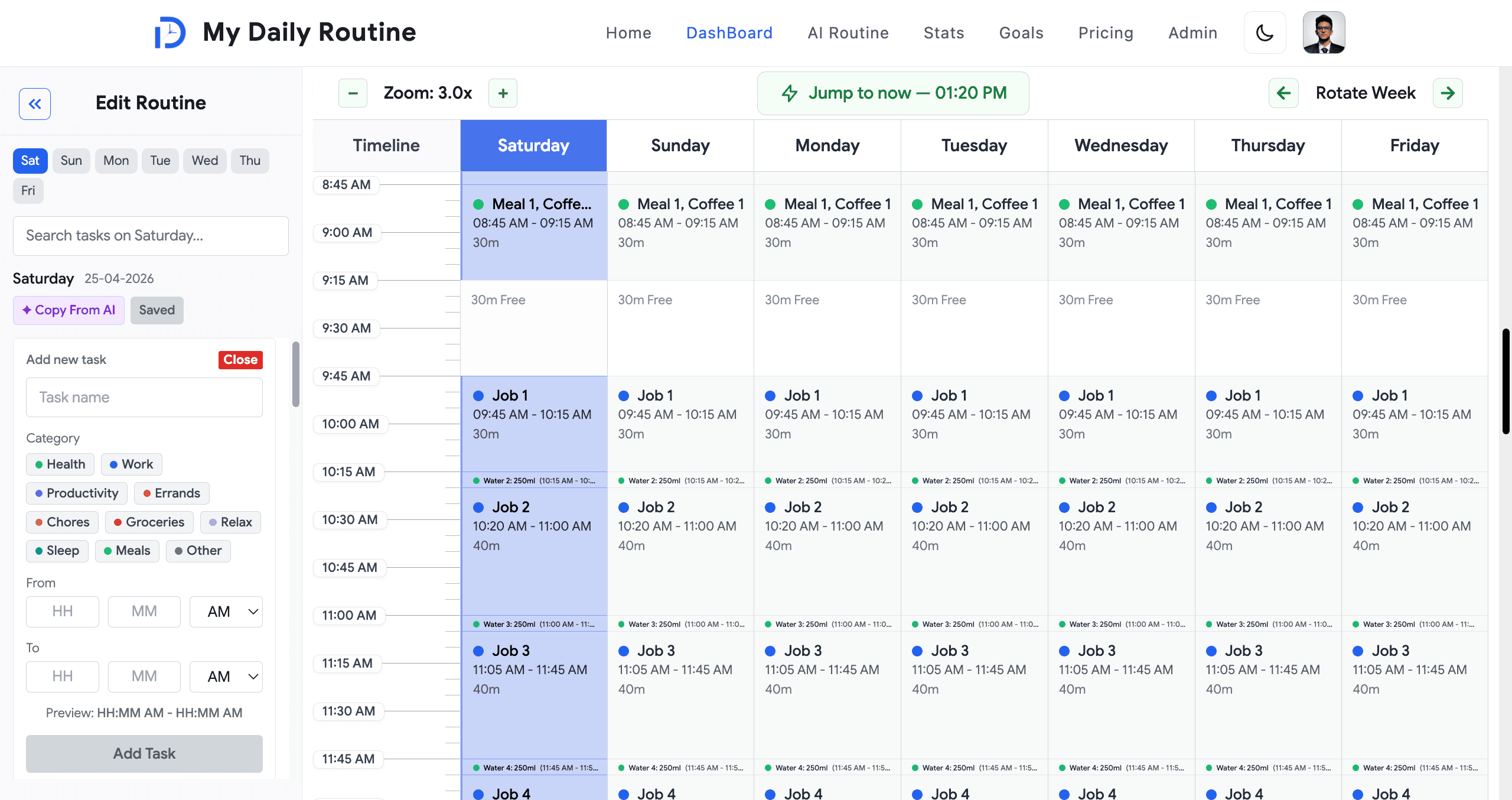 Routine Editor — Single-Day, Multi-Day, and Swap image 2