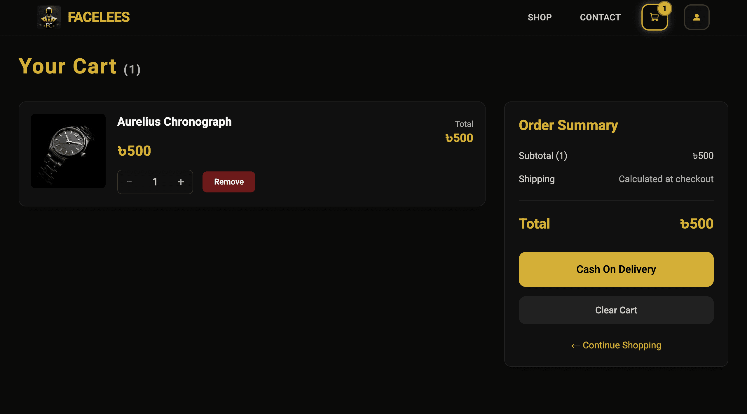 Shopping Cart & Cash on Delivery Flow (/cart) image 1