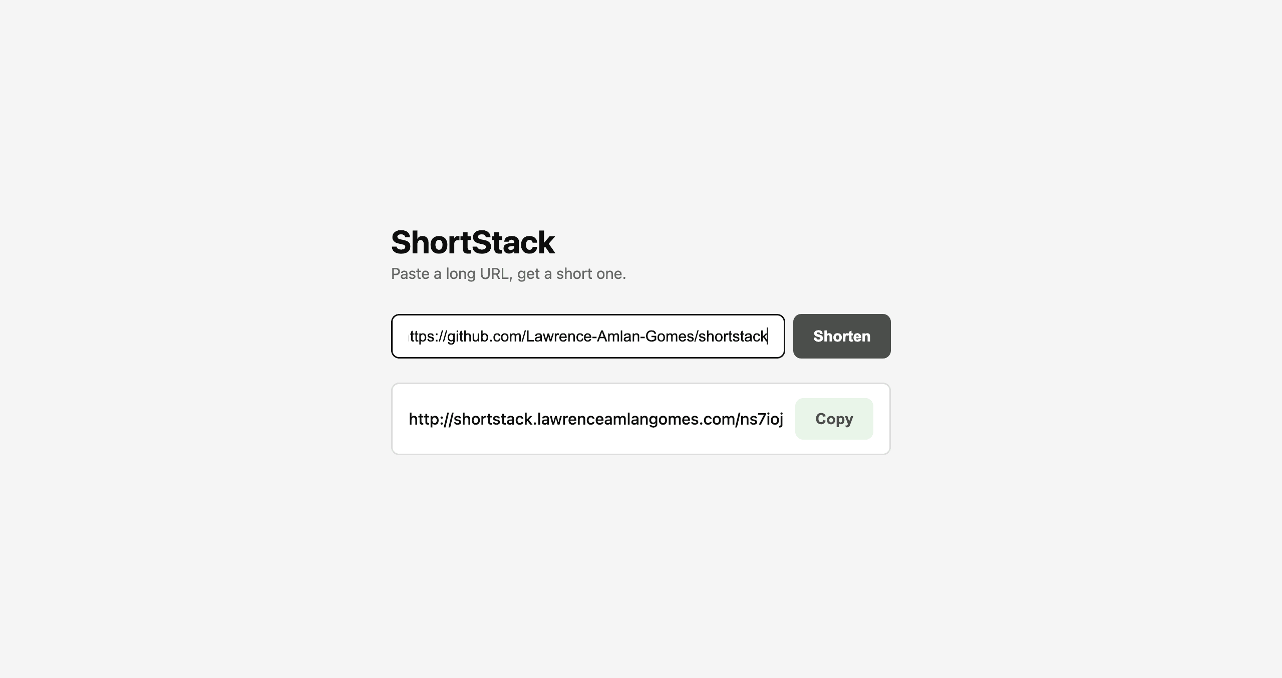 URL Shortener UI image 1