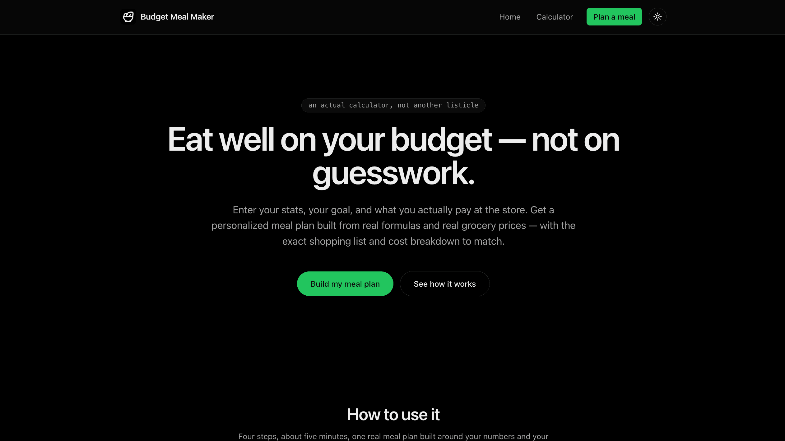 Budget Meal Maker