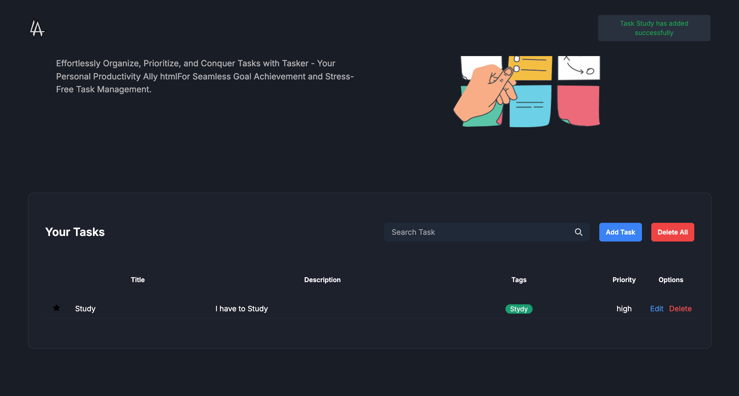 Adding a New Task image 1
