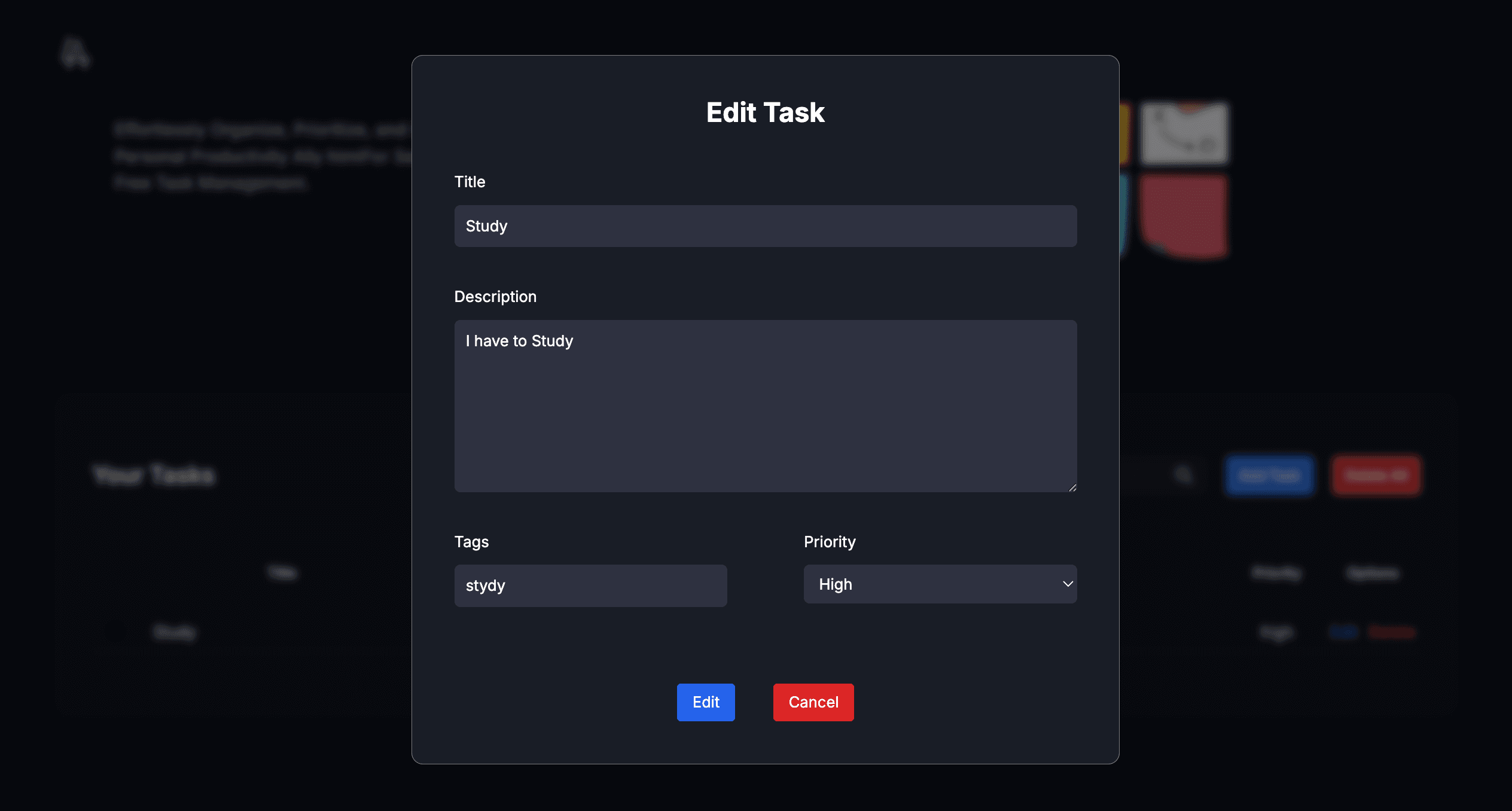 Editing a Task image 1